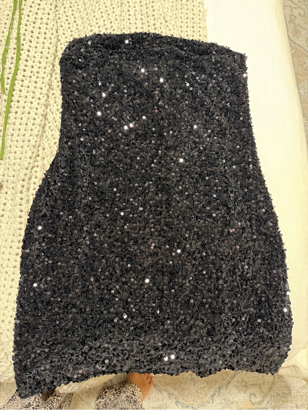 bp Black Strapless Sequin Mini Dress